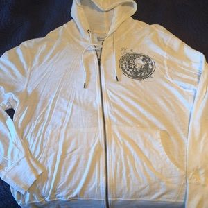 Men’s white zip up hoodie